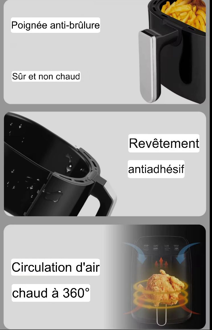 Air Fryer – Friteuse sans huile familiale  🍗✨