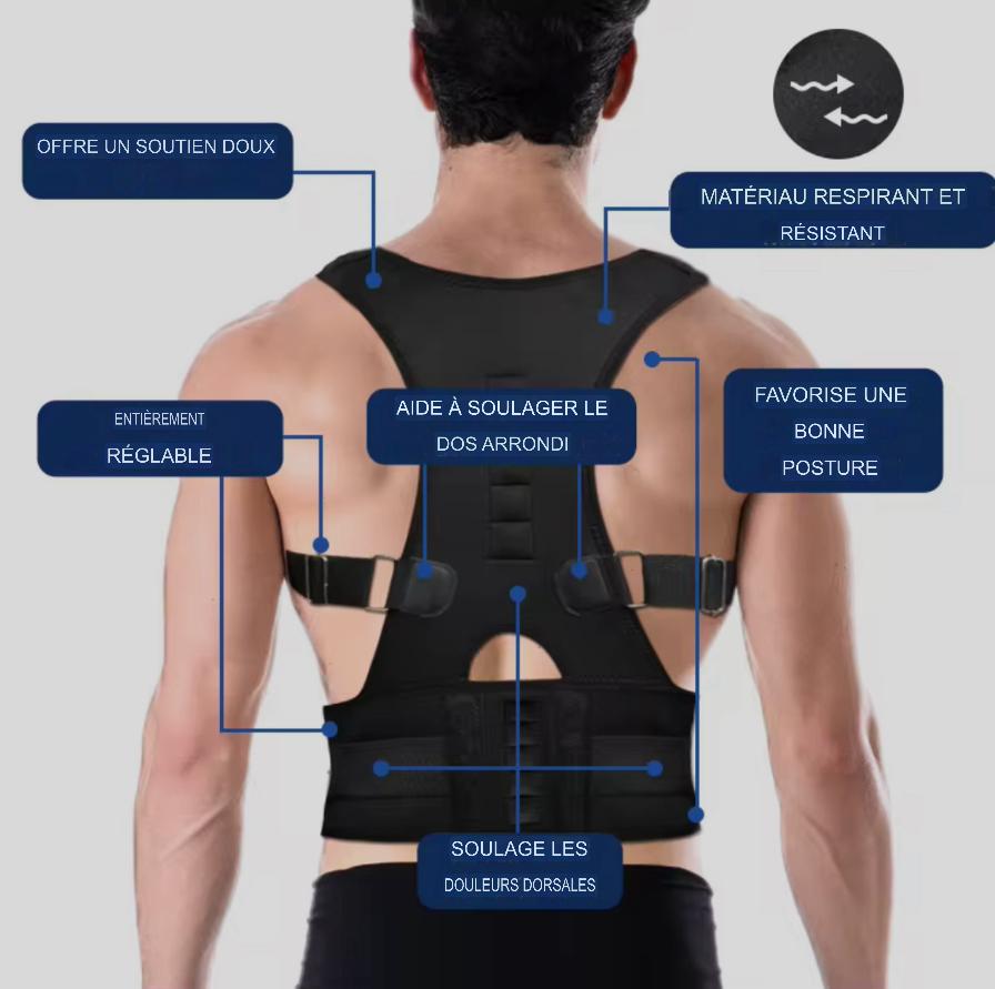 🧍‍♂️ Correcteur de posture – Confort et maintien instantané ! ✨
