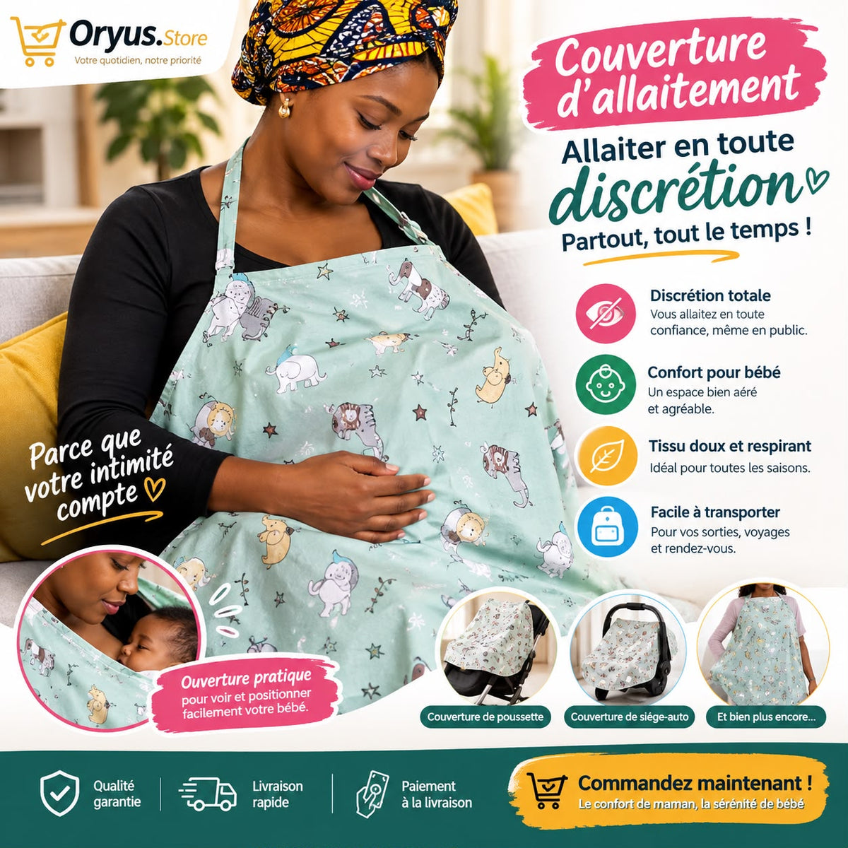 👶🍼 Couverture d’Allaitement Bébé – Allaitez en toute sérénité