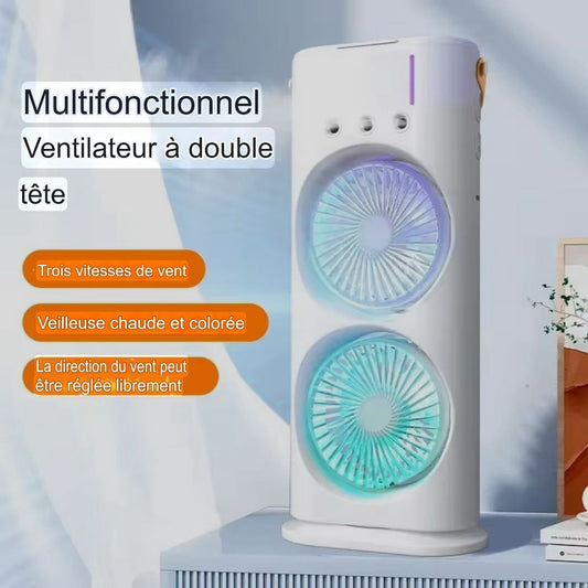 💨 Ventilateur Double Tête avec Brumisateur