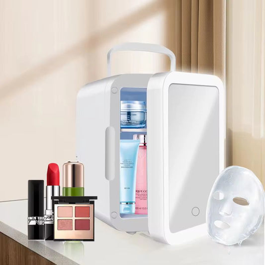 ✨ Mini Frigo Miroir LED – L’Indispensable Beauté & Confort