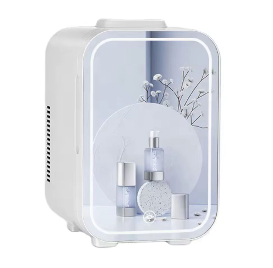 ✨ Mini Frigo Miroir LED – L’Indispensable Beauté & Confort