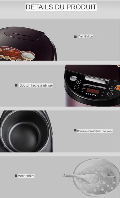 🍚 Cuiseur de Riz Intelligent 6L – La Cuisine Sans Stress